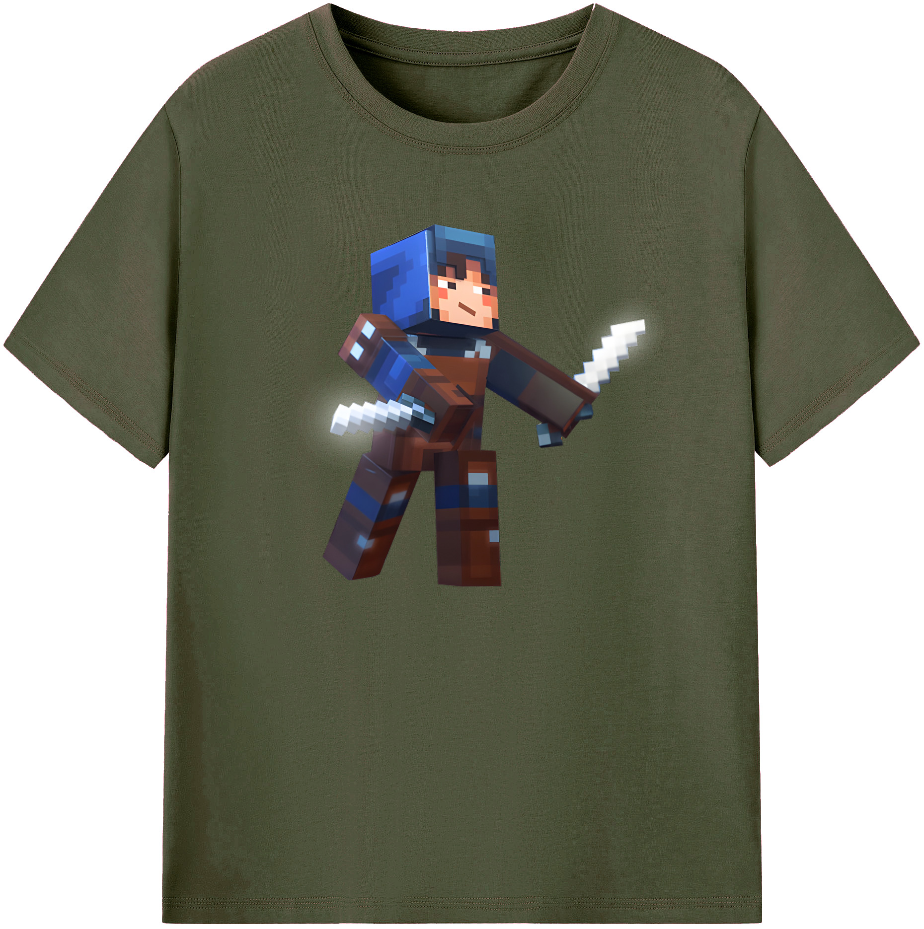 （画像用） マインクラフト ブロックの世界 Minecraft MC Block world 綿100％ メンズ半袖Tシャツ｜肌触りやわらか＆通気性